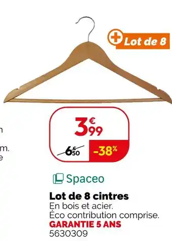 Weldom Spaceo Lot de 8 cintres offre