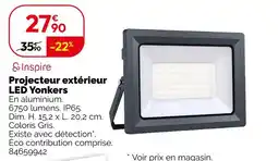 Weldom Inspire Projecteur extérieur LED Yonkers offre