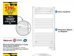 Castorama Noirot Sèche-serviettes électrique à inertie fluide Flobain II 500 W offre