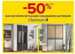 Castorama Optimum -50% sur les portes de placard coulissantes sur mesure Optimum offre