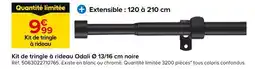 Castorama Kit de tringle à rideau Odali Ø 13/16 cm noire offre