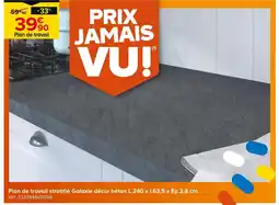 Castorama Plan de travail stratifié Galaxie décor béton offre