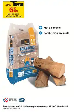 Castorama Woodstock Bois bûches Bois bûches de 30 cm haute performance - 25 dm3 offre