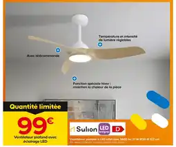 Castorama Sulion Ventilateur plafond avec éclairage LED offre