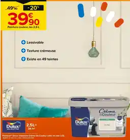 Castorama Dulux Valentine Peinture(d) Dulux Valentine Crème De Couleur satin lin clair 2,5L offre