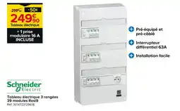 Castorama Schneider Electric Tableau électrique 3 rangées 39 modules Resi9 offre