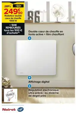 Castorama Noirot Radiateur double coeur de chauffe 1000 W offre
