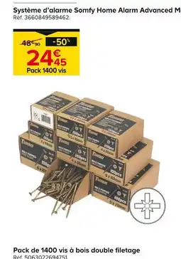Castorama Somfy Pack de 1400 vis à bois double filetage offre