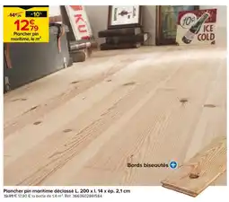 Castorama Plancher pin maritime déclassé L. 200 x l. 14 x ép. 2,1 cm offre