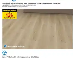 Castorama GoodHome Lame PVC clipsable Infinity bois naturel 23 x 122 cm offre