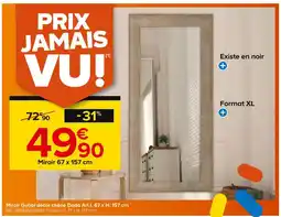Castorama Miroir Gubbi décor chêne Dada Art l. 67 x H. 157 cm offre