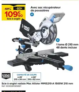 Castorama Mac Allister Scie à onglet radiale MMIS210-A 1500W 210 mm offre