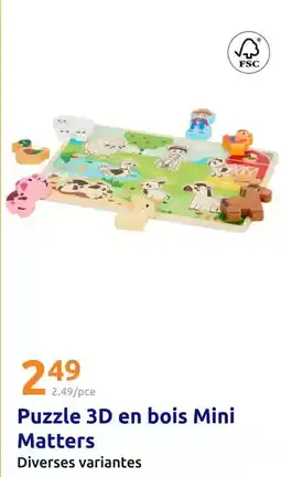 Action Puzzle 3d en bois mini offre