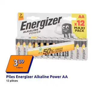 Action Energizer - piles alkaline power aa offre