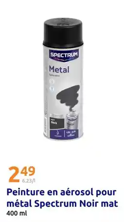 Action Peinture en aerosol pour métal spectrum noir mat offre