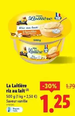 Lidl La laitière - riz au lait offre