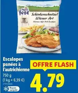 Lidl Alpen fest style - escalopes panées à l'autrichienne offre