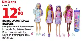 Auchan Barbie color reveal ballons offre