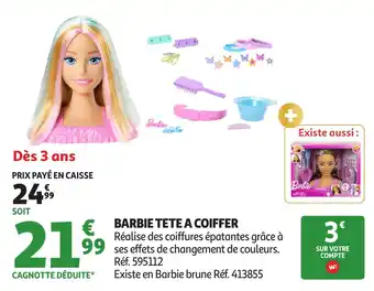 Auchan Barbie tete a coiffer offre