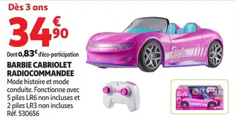 Auchan Barbie cabriolet radiocommandee offre