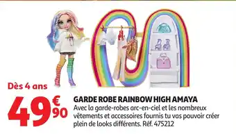 Auchan Garde robe rainbow high amaya offre