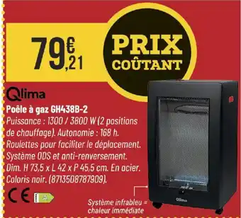 QLIMA Poêle à gaz GH438B-2