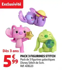 Auchan Pack 3 figurines stitch offre