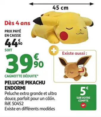 Auchan Peluche pikachu endormi offre