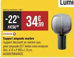Bricorama Support ampoule marbre offre