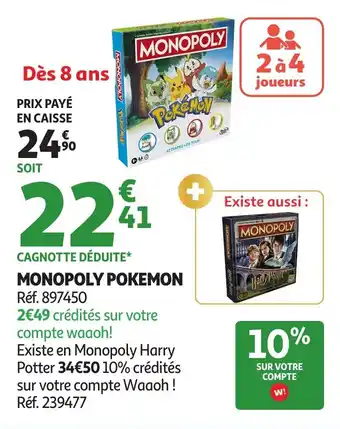 Auchan Monopoly pokemon offre