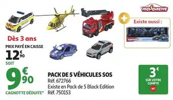 Auchan Pack de 5 véhicules sos offre
