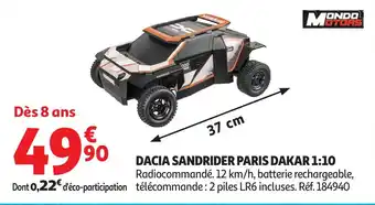 Auchan Dacia sandrider paris dakar 1:10 offre