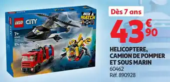 Auchan Helicoptere camion de pompier et sous marin offre