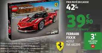 Auchan LEGO TECHNIC Ferrari fxx K offre