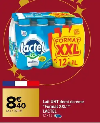 Carrefour Lait UHT Démi-écrémé offre