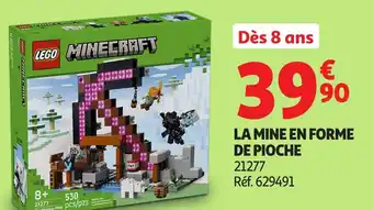 Auchan LEGO Minecraft la mine en forme de pioche offre