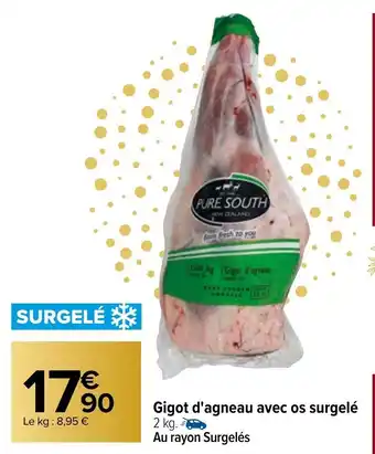 Carrefour Gigot d'Agneau Avec Os Surgelé offre