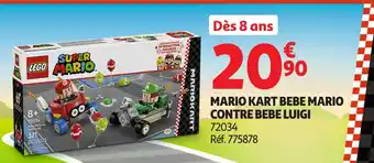 LEGO Super Mario mario kart bebe mario contre bebe luigi