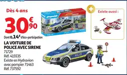 Auchan PLAYMOBIL La voiture de police avec sirene offre