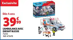 Auchan PLAYMOBIL L'ambulance avec enfant blesse offre