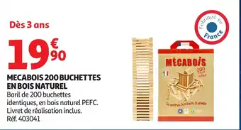 Auchan Mecabois 200 buchettes en bois naturel offre