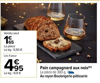 Carrefour Pain Campagnard Aux Noix offre
