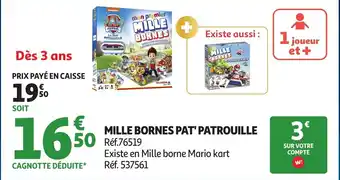 Auchan Mille bornes pat' patrouille offre
