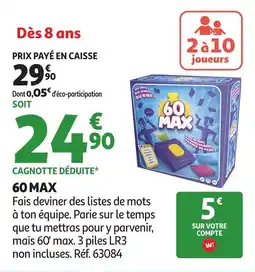 Auchan 60 max offre