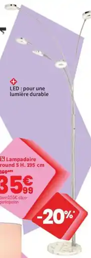 Conforama Lampadaire round 5 H. 195 cm offre
