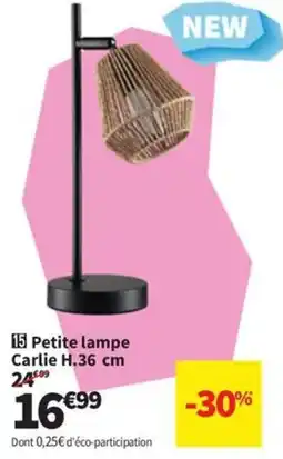 Conforama Petite lampe Carlie H.36 cm offre