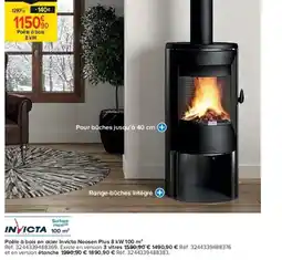 Castorama Poêle à bois en acier invicta neosen plus 8 kw 100 m² offre