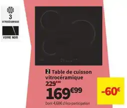 Conforama Table de cuisson vitrocéramique offre