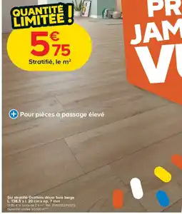 Castorama Sol stratifié Grottino décor bois beige offre