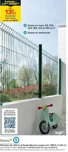 Castorama Panneau de clôture grillagée Blooma Louga vert offre